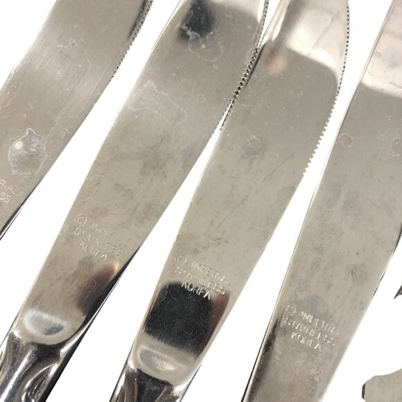 9 piece flatware Fleurette (Stainless) by IMPERIAL INTL silverware floral scroll - Picture 4 of 7